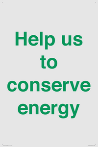 Help us to conserve energy 
